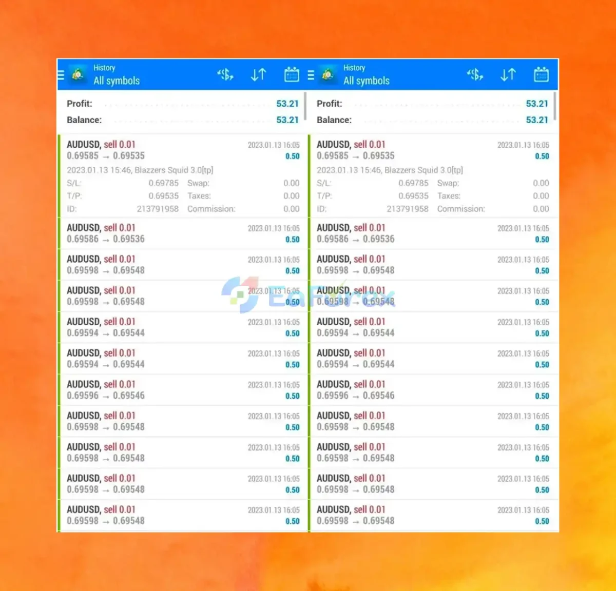 Blazzers Squid EA Trading Results