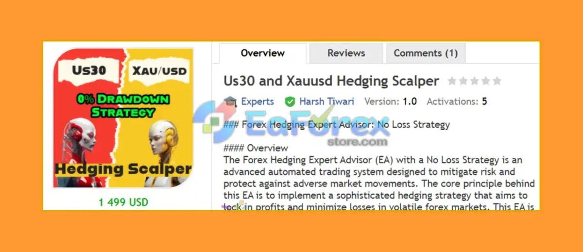 Us30 and Xauusd Hedging Scalper EA Overview