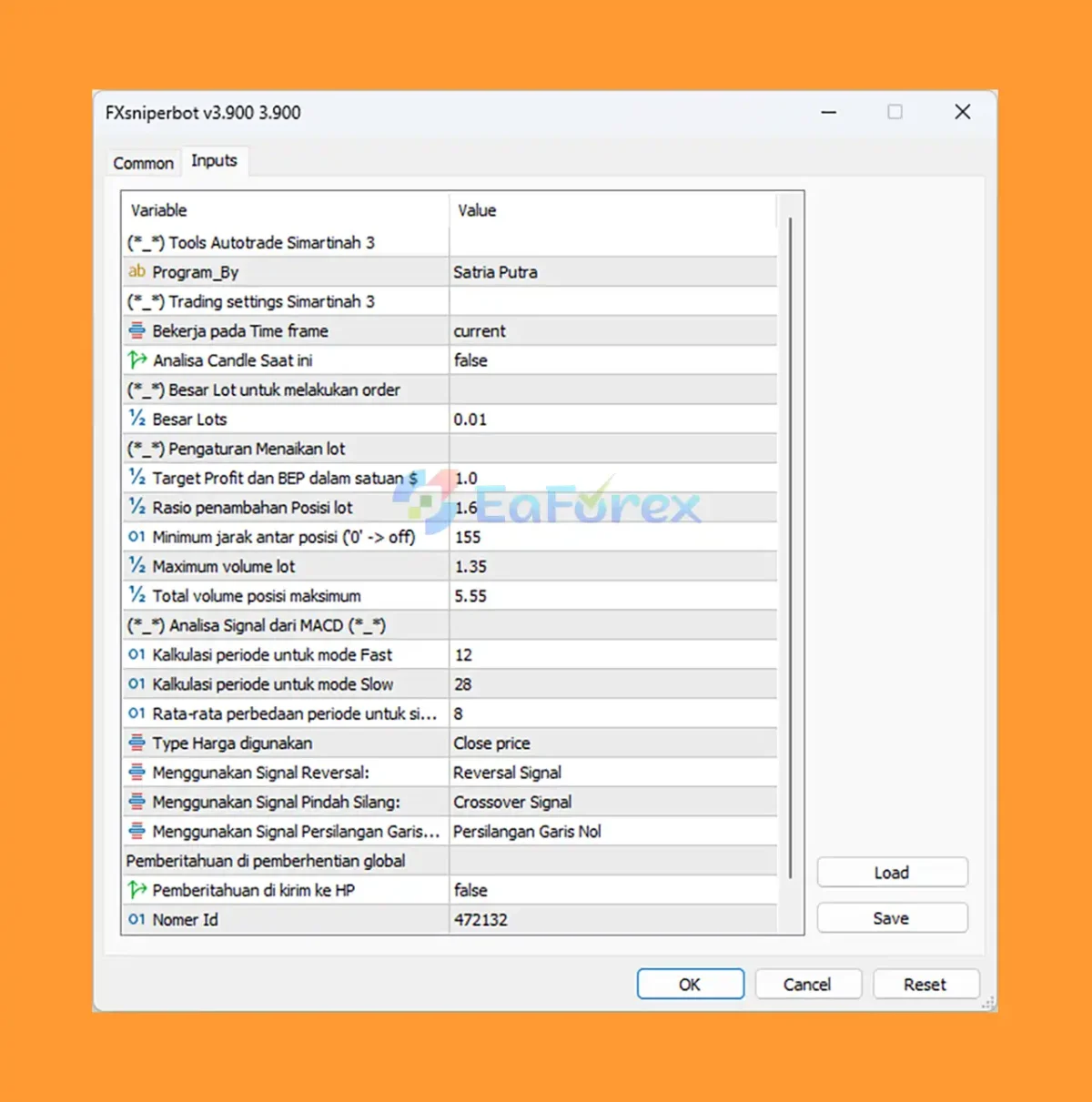 FX Sniper Bot MT5 setting