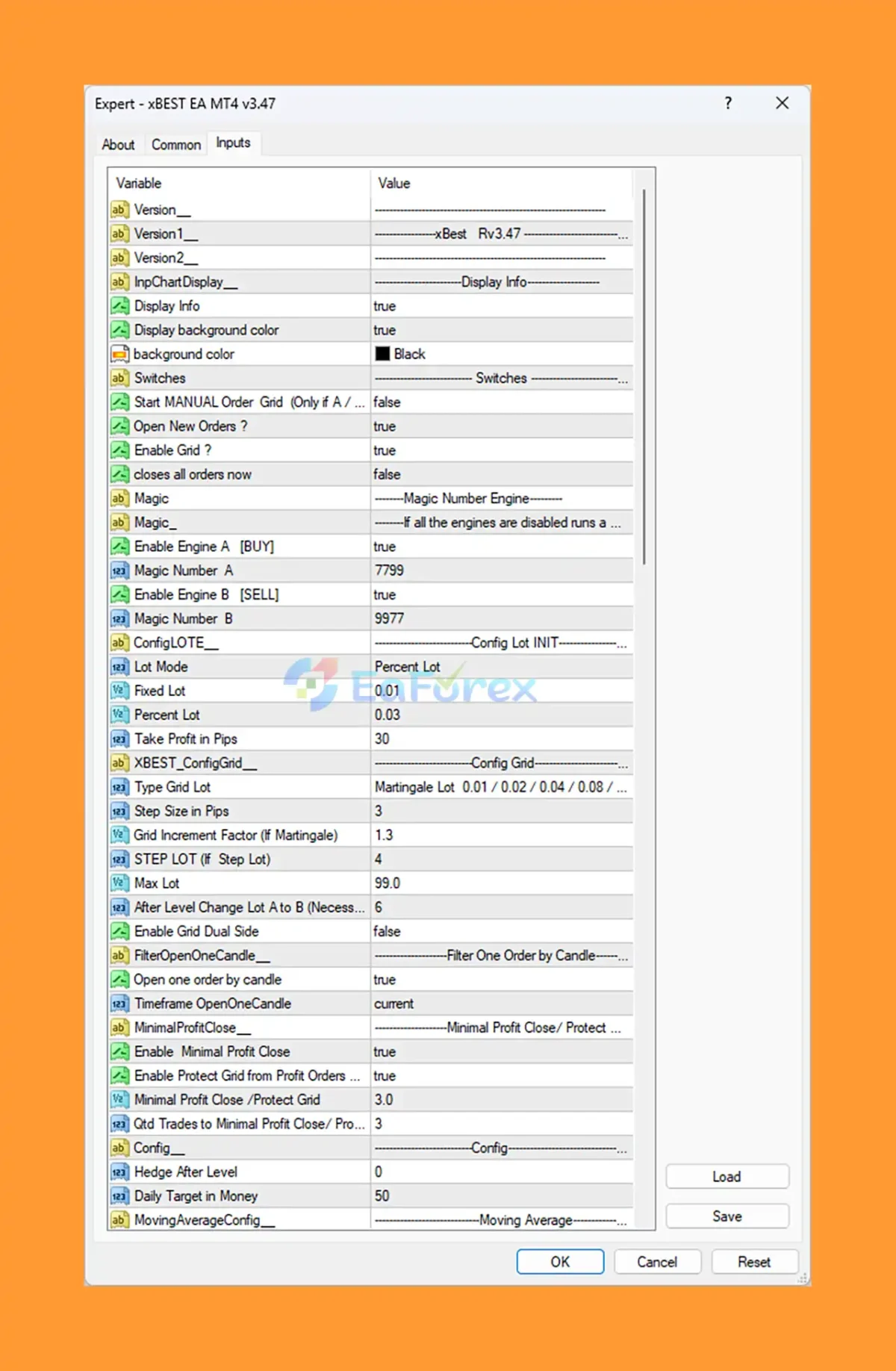 xBest EA MT4 setting