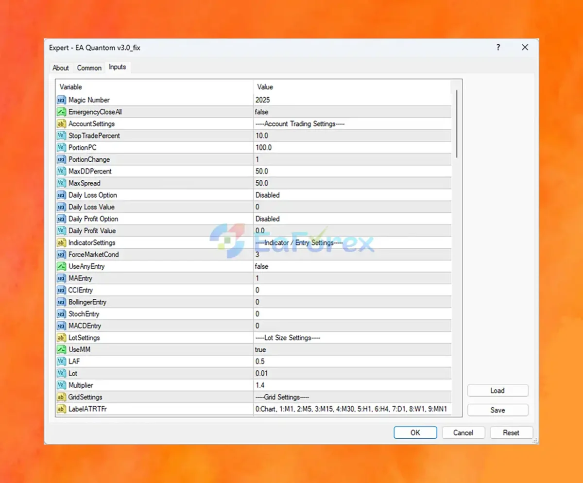 AI TradingVision GPX EA setting