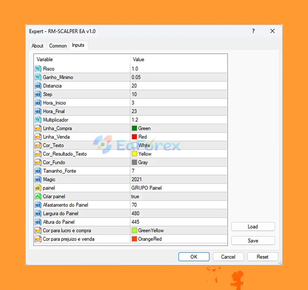 RM-SCALPER EA MT4 setting