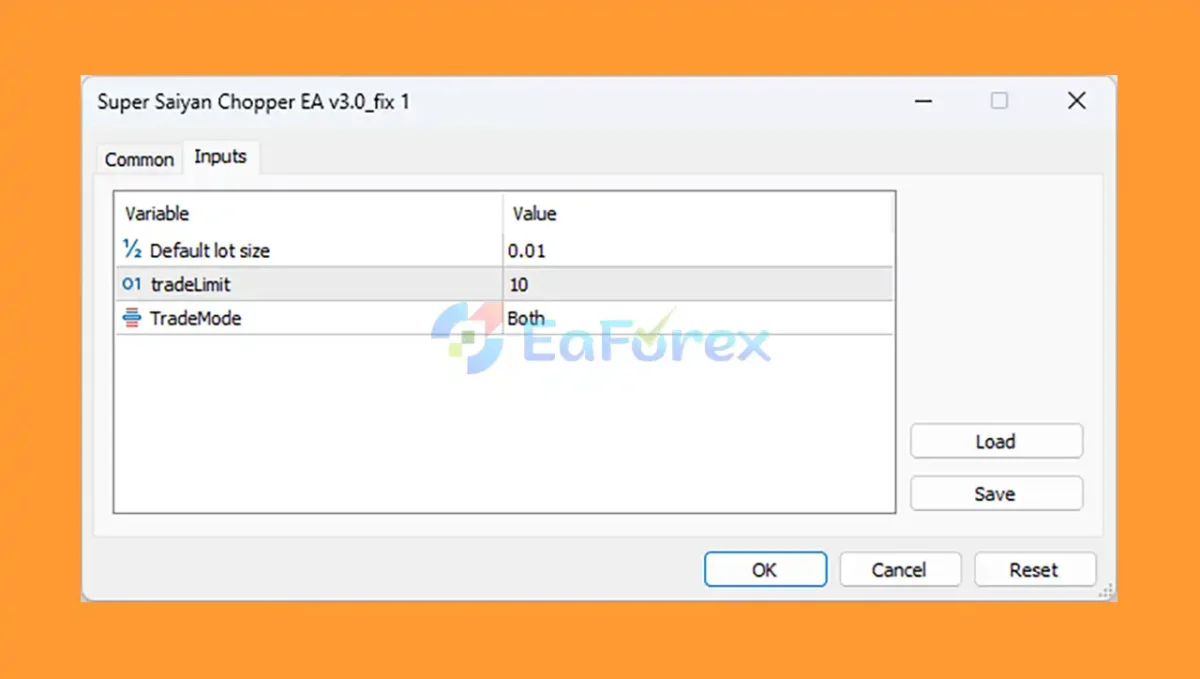 Super Saiyan Chopper EA MT5 setting