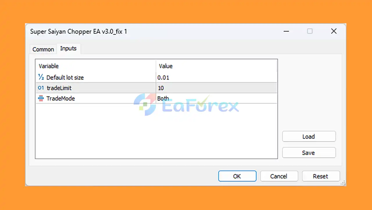 Super Saiyan Chopper EA MT5 setting
