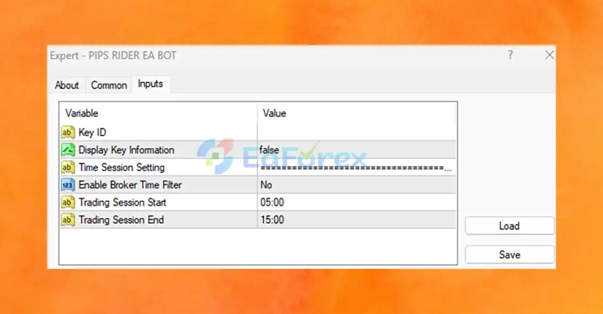 PIPS RIDER EA BOT MT4 setting