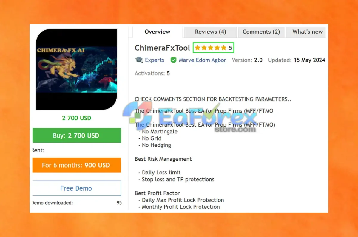 ChimeraFxTool EA MT4 Overview