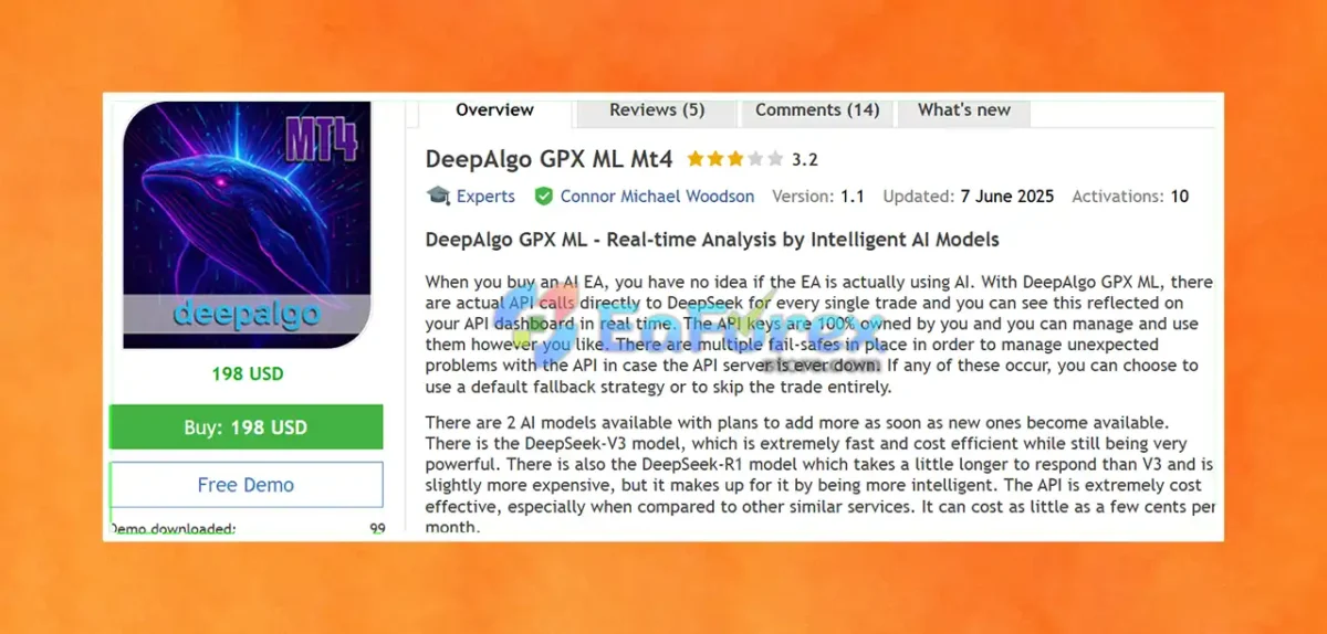 DeepAlgo GPX ML MT4 Overview