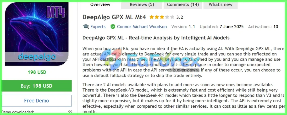 DeepAlgo GPX ML MT4 Overview