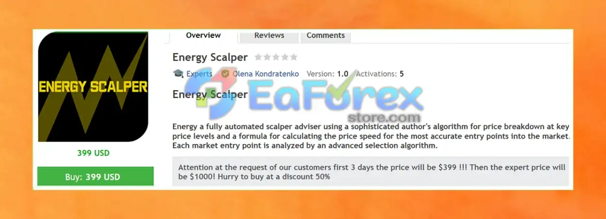 Energy Scalper EA MT4 Overview
