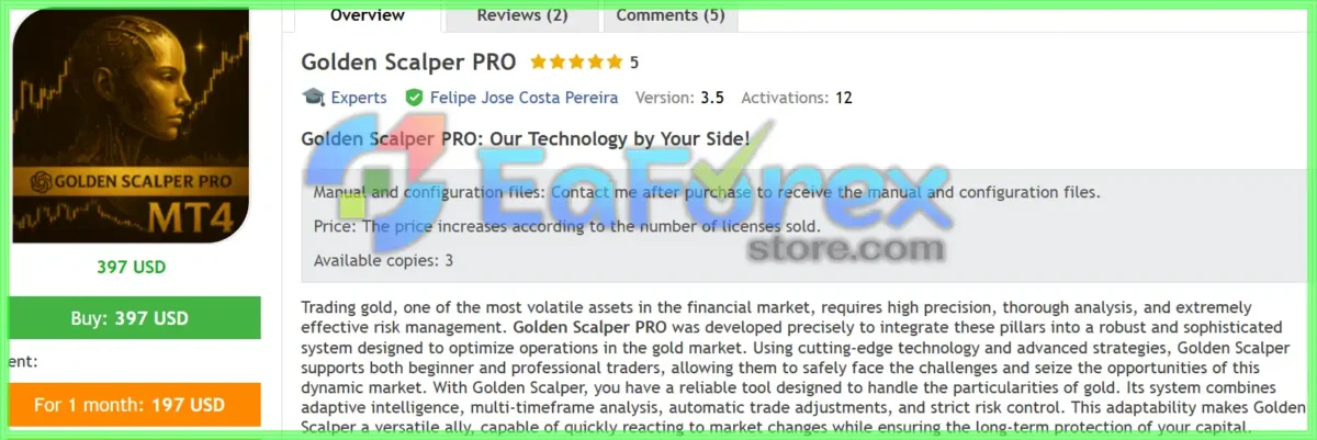 Golden Scalper PRO EA Overview