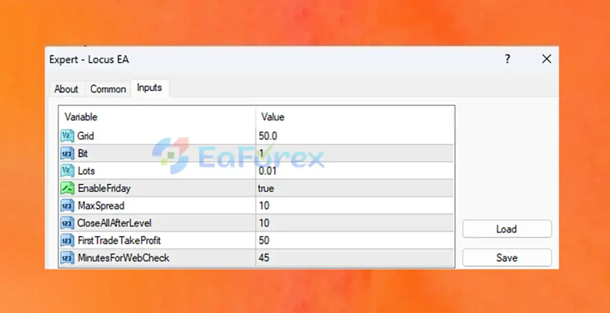 Locus EA setting