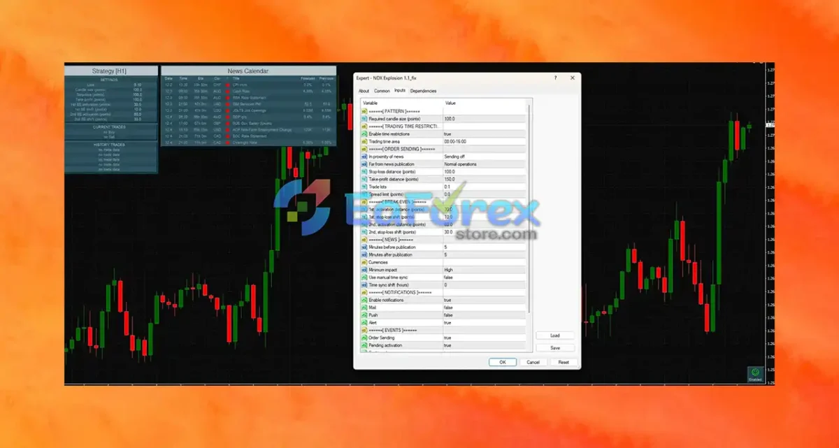 NDX Explosion EA MT4 setting