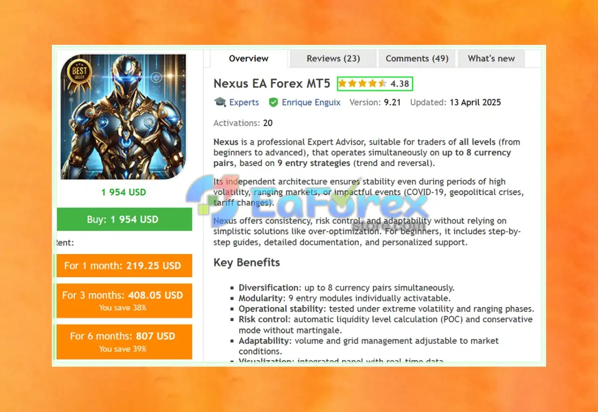 Nexus EA Forex MT5 Overview