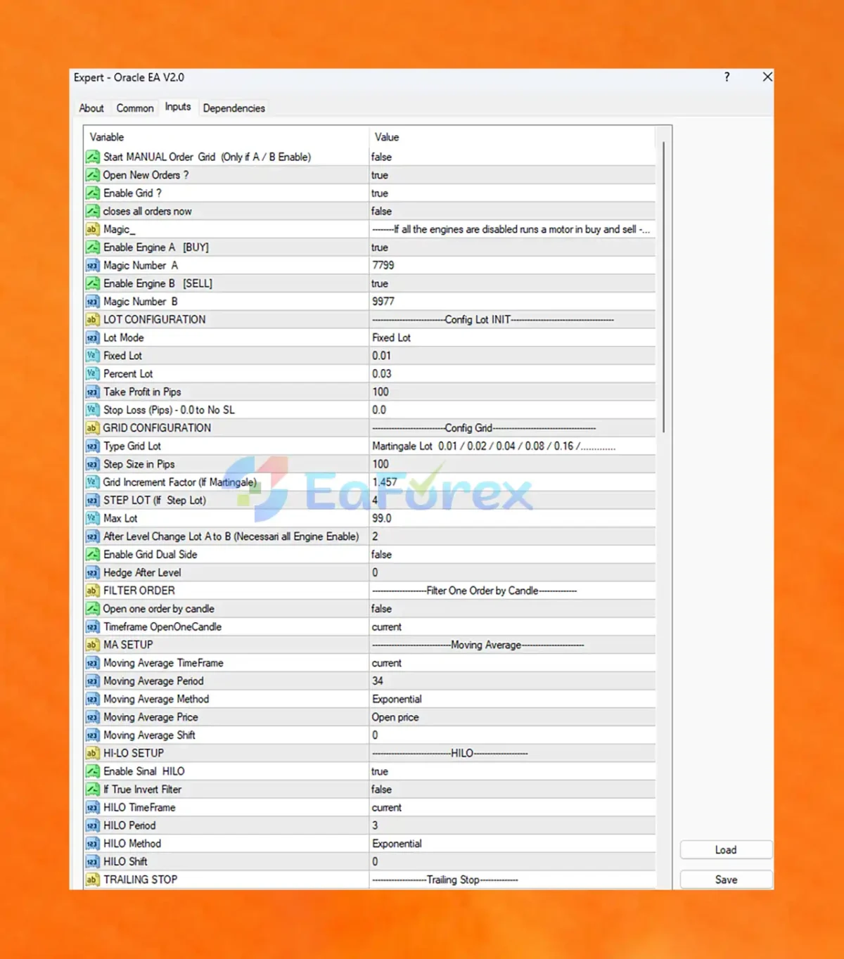 Oracle EA setting