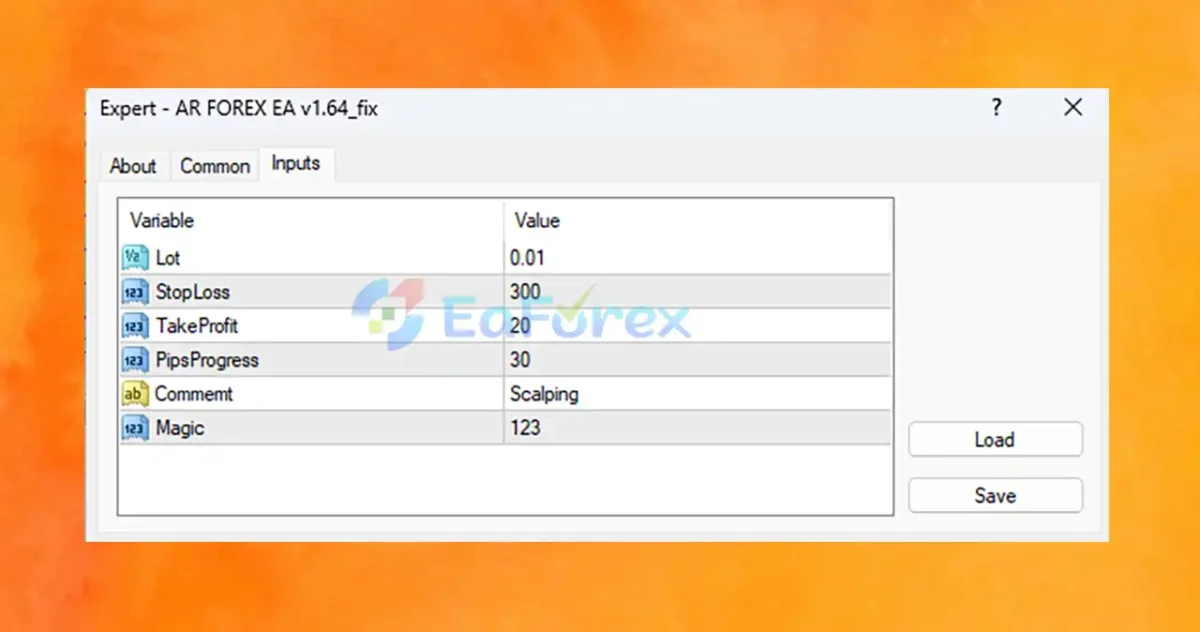 AR FOREX EA MT4 setting