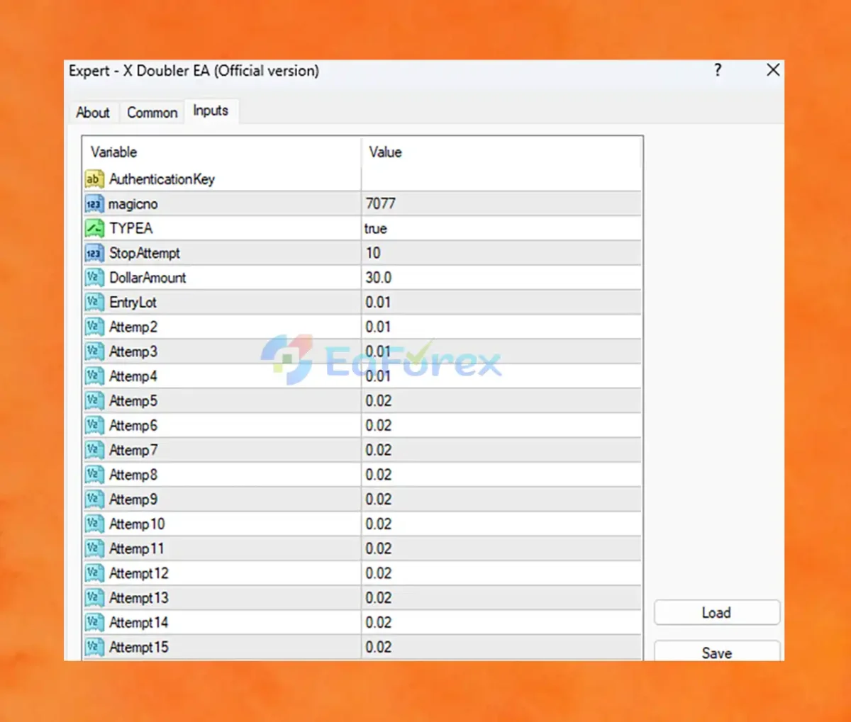 X Doubler EA setting