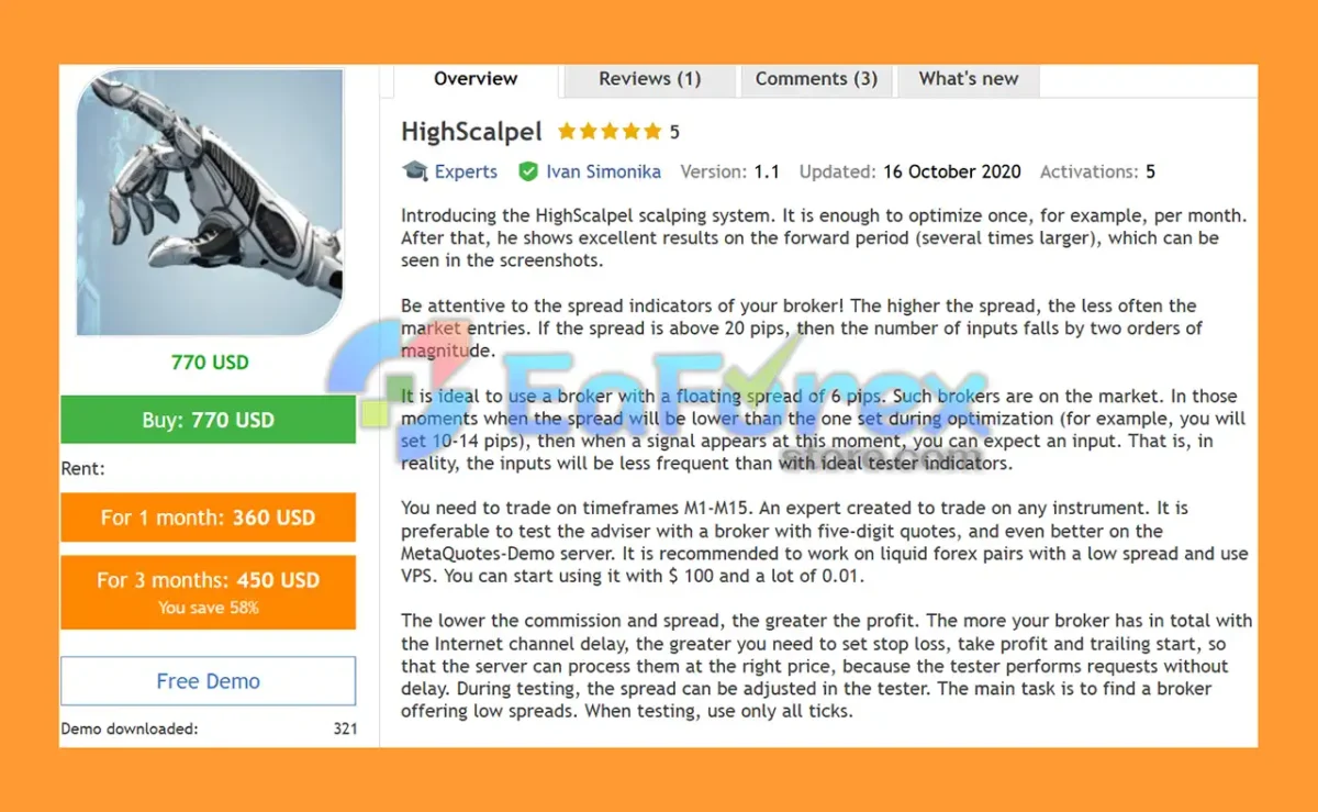 HighScalpel EA MT4 Overview