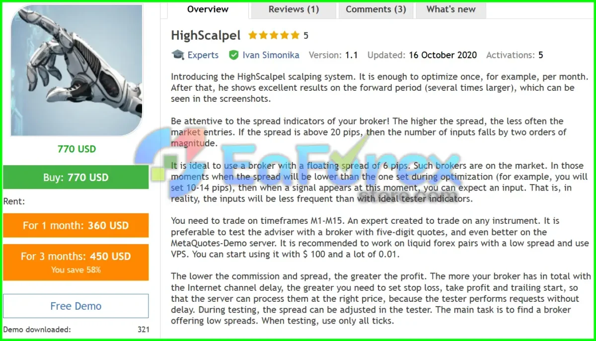 HighScalpel EA MT4 Overview