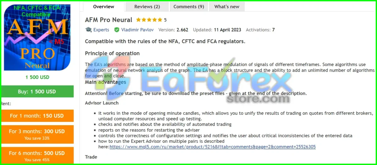 AFM Pro Neural EA Overview