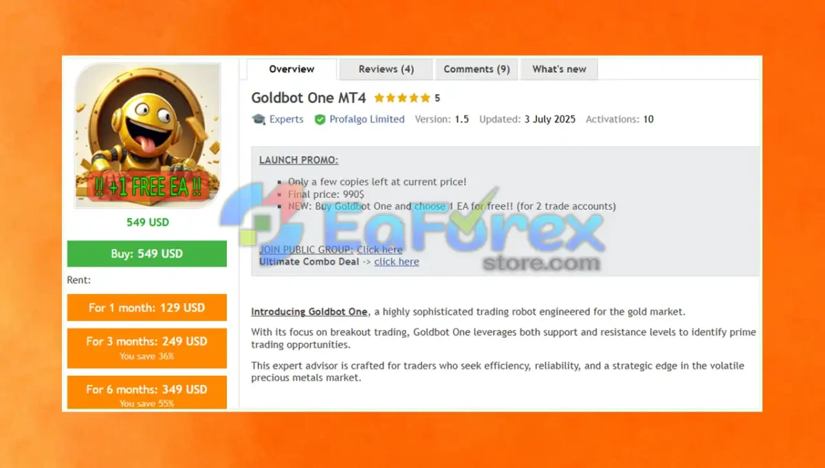 Goldbot One MT4 Overview