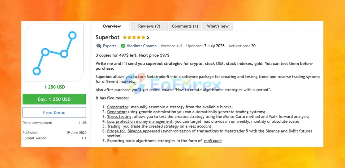 Superbot EA MT5 Overview