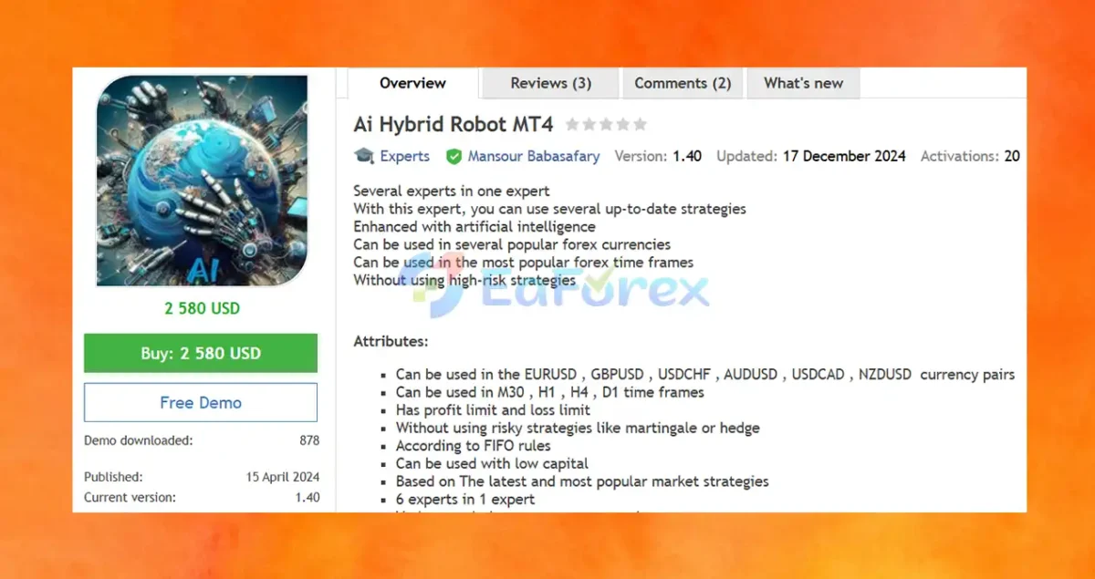 Ai Hybrid Robot MT4 Features