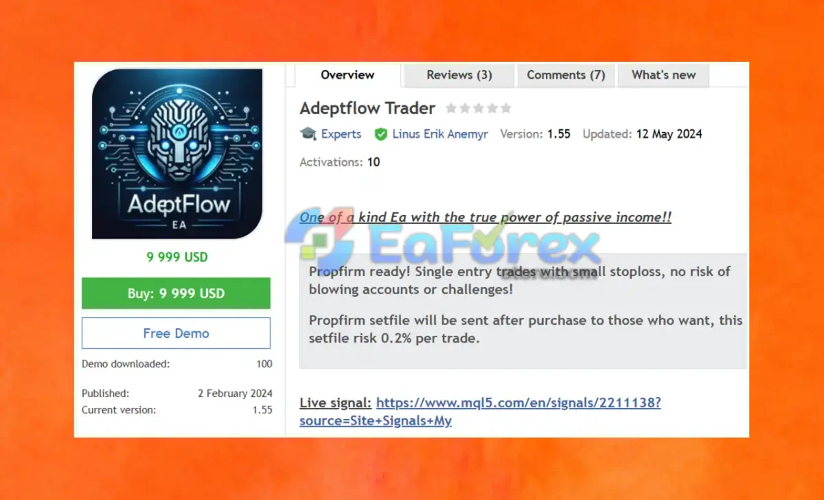 Adeptflow Trader EA MT4 Overview