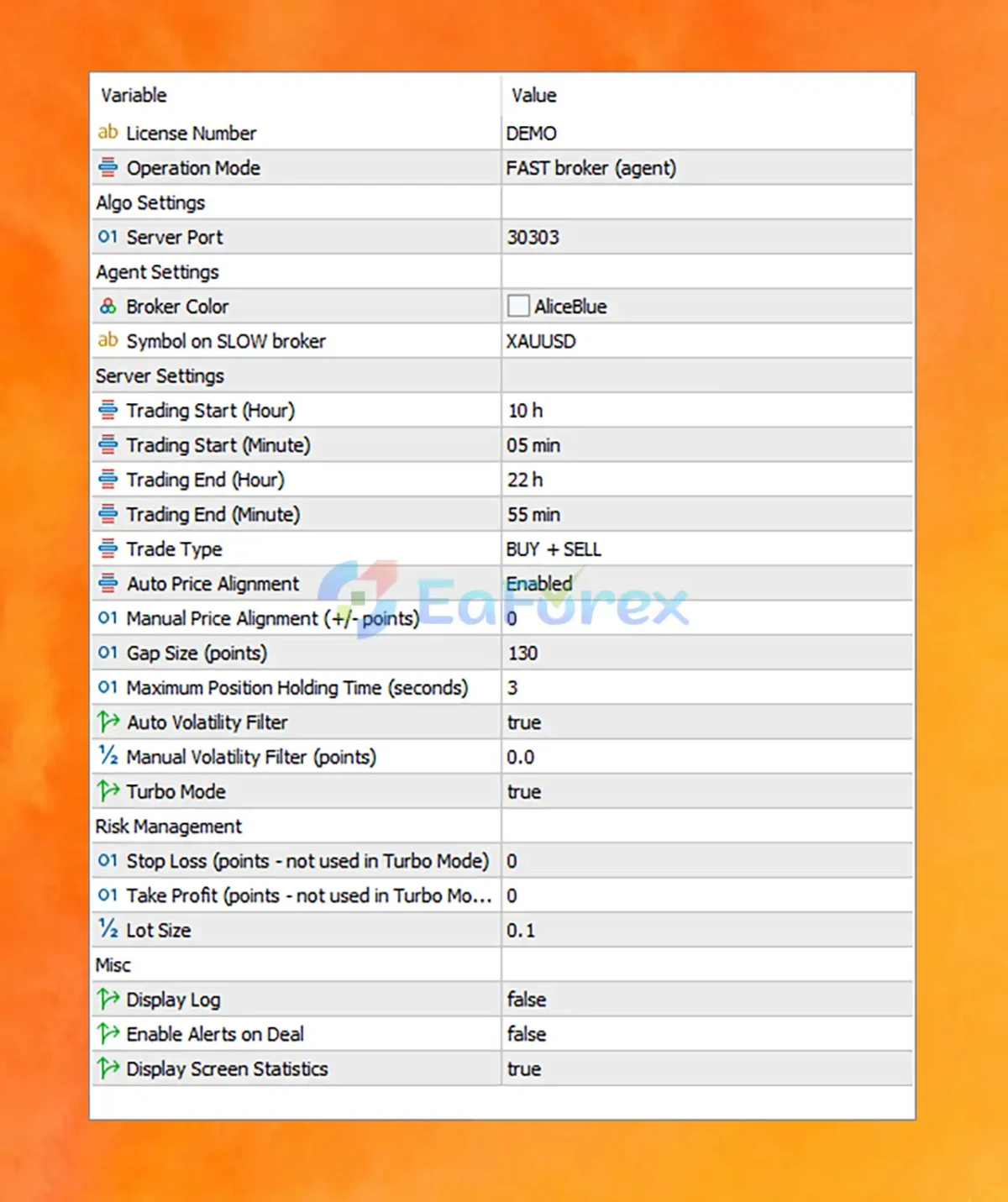 Arbiter Server Agent MT5 setting