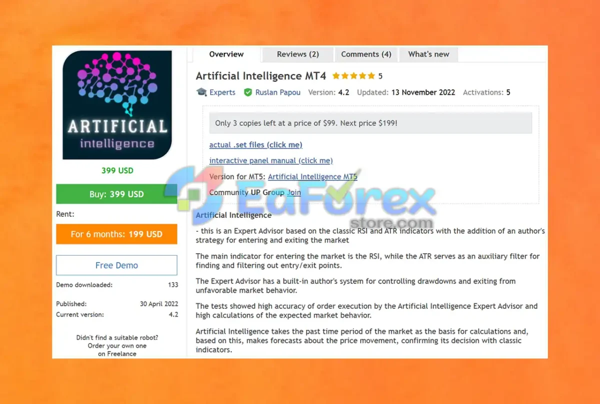 Artificial Intelligence MT4 Overview