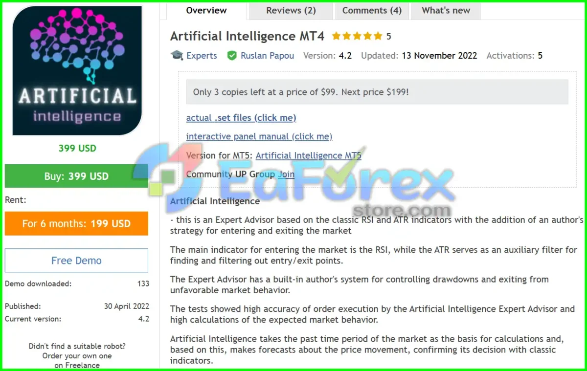 Artificial Intelligence MT4 Overview