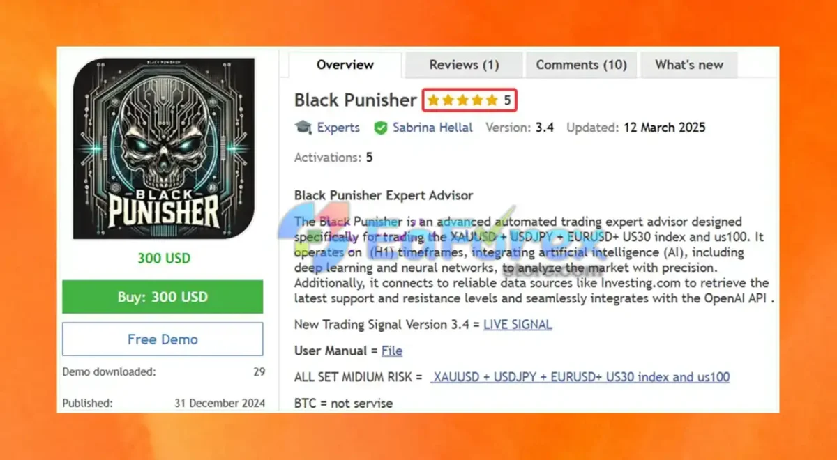 Black Punisher EA MT4 Overview