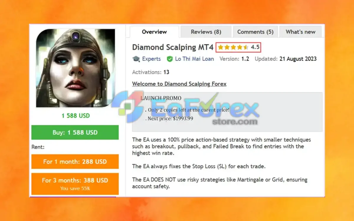Diamond Scalping MT4 Overview