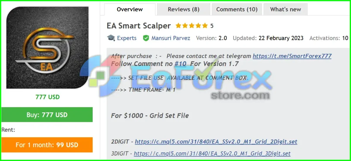 EA Smart Scalper MT4 Overview