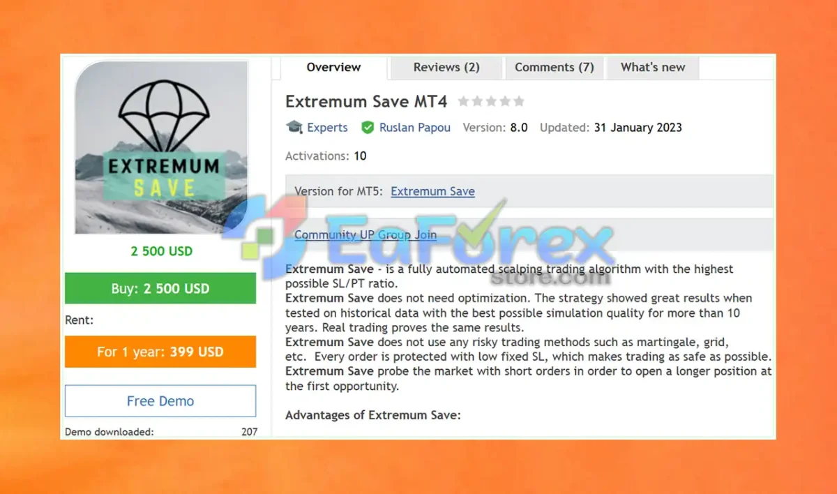 Extremum Save MT4 Overview