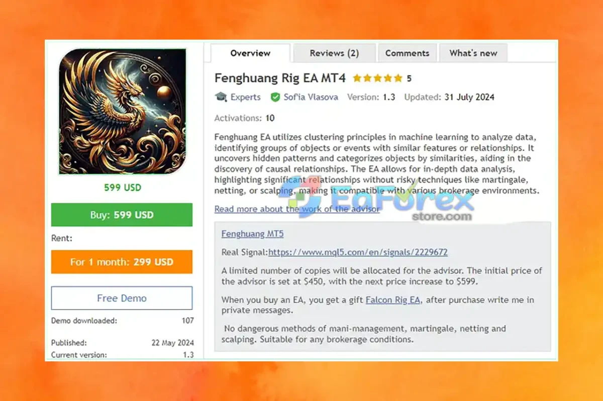 Fenghuang Rig EA MT4 Features
