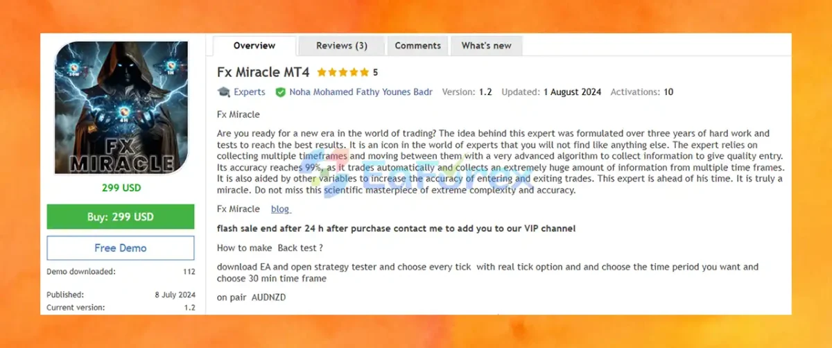 Fx Miracle MT4 Overview