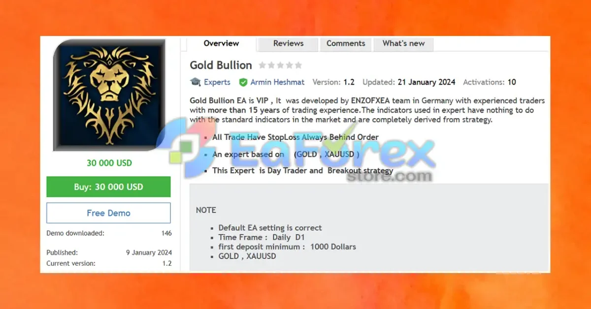 Gold Bullion EA MT4 Overview