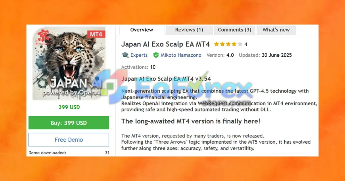 Japan AI Exo Scalp EA MT4 Overview