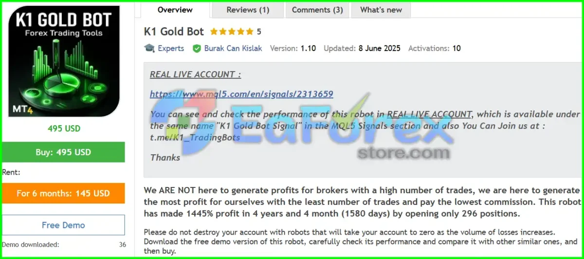 K1 Gold Bot Overview