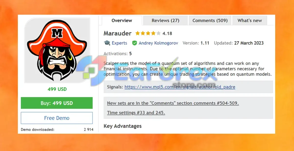Marauder EA MT4 Overview