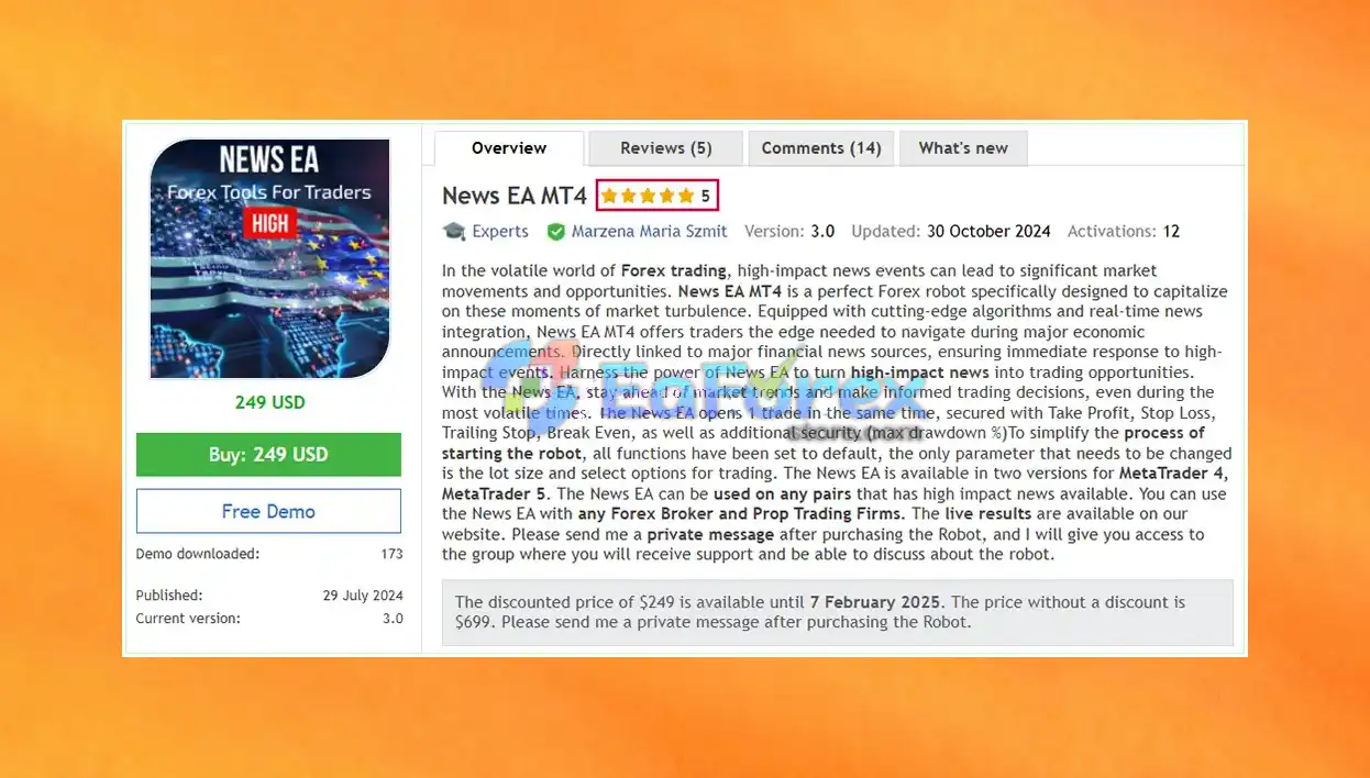 News EA MT4 Overview