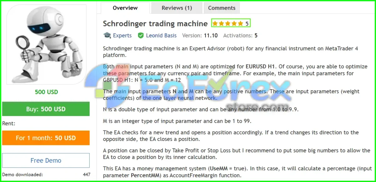 Schrodinger trading machine EA Overview