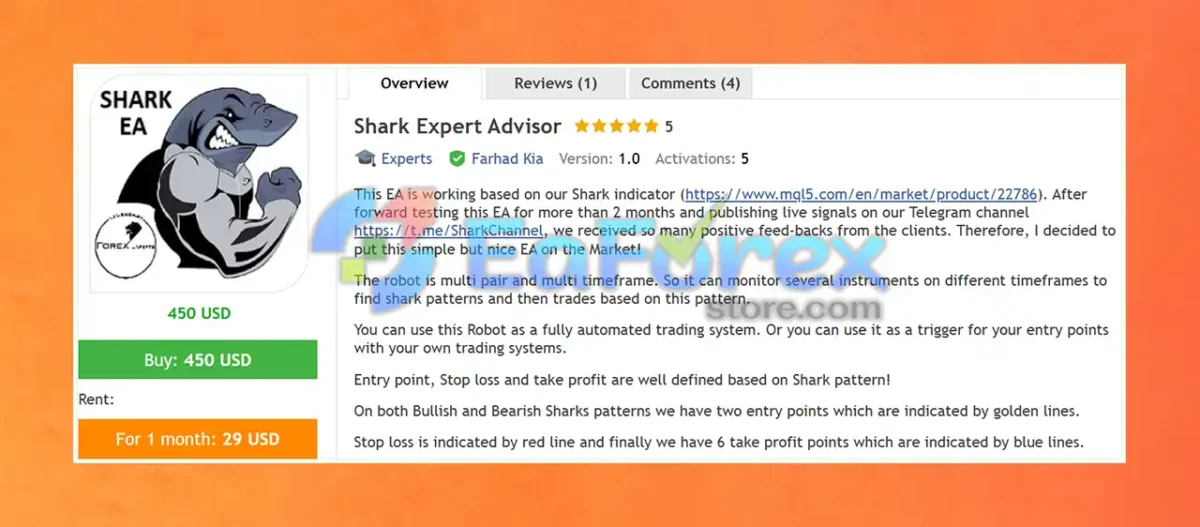 Shark Expert Advisor MT4 Overview