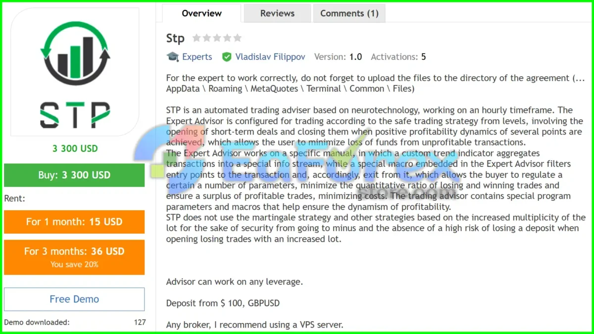 Stp EA MT4 Overview