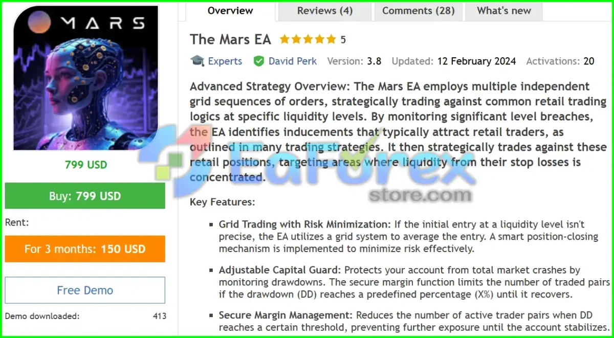 The Mars EA MT4 Overview
