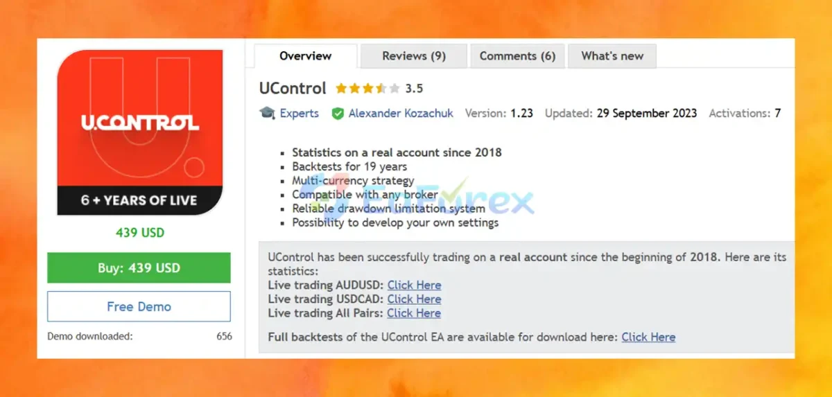 UControl EA MT4 overview