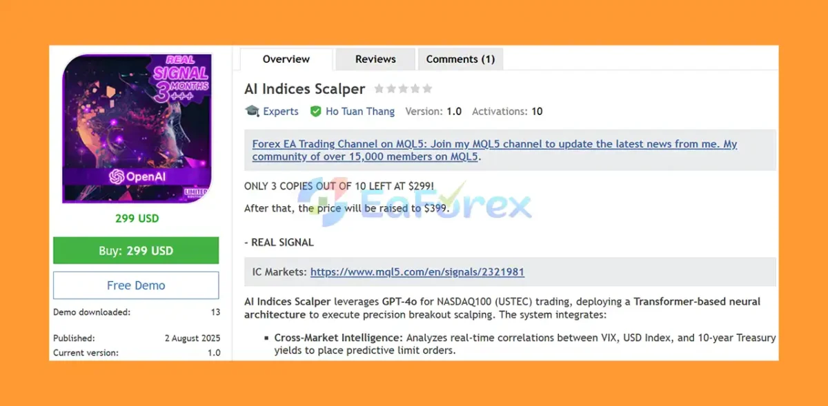 AI Indices Scalper MT4 Overview