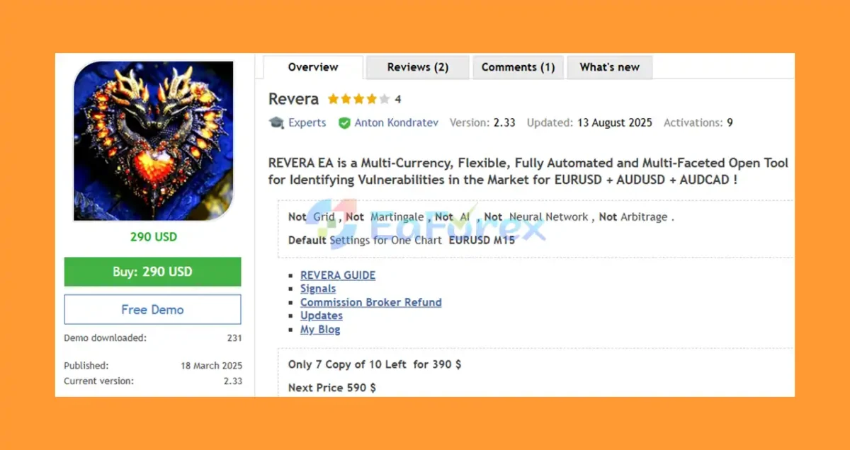 Revera EA MT5 Overview