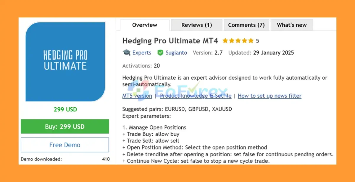 Hedging Pro Ultimate MT4 Overview