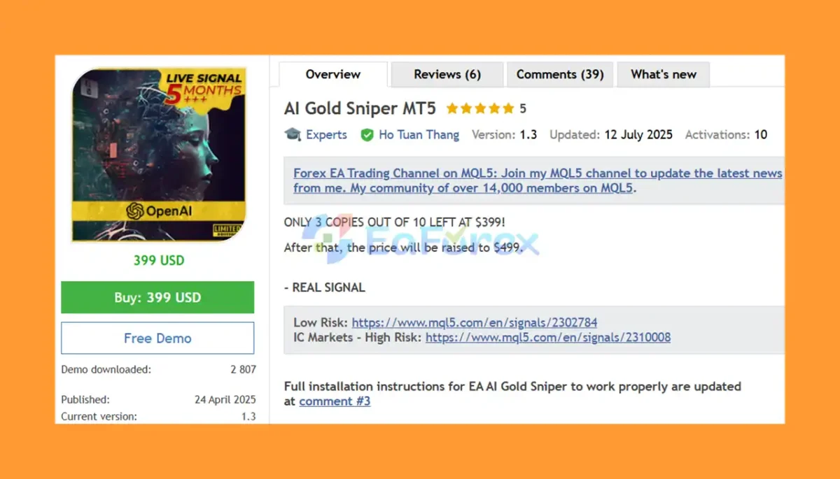 AI Gold Sniper MT5 Overview